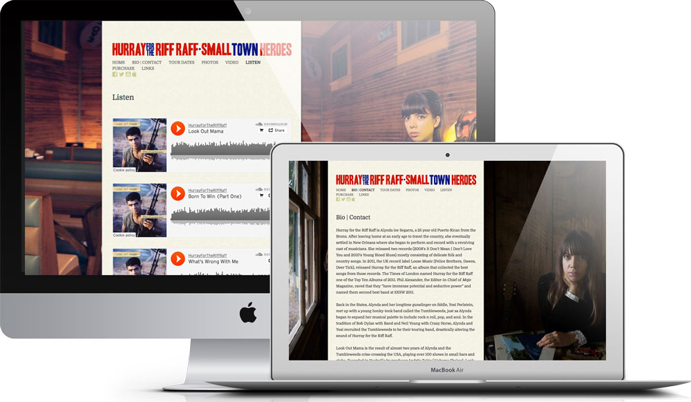 Site for Hurray For The Riff Raff by Happening Interactive