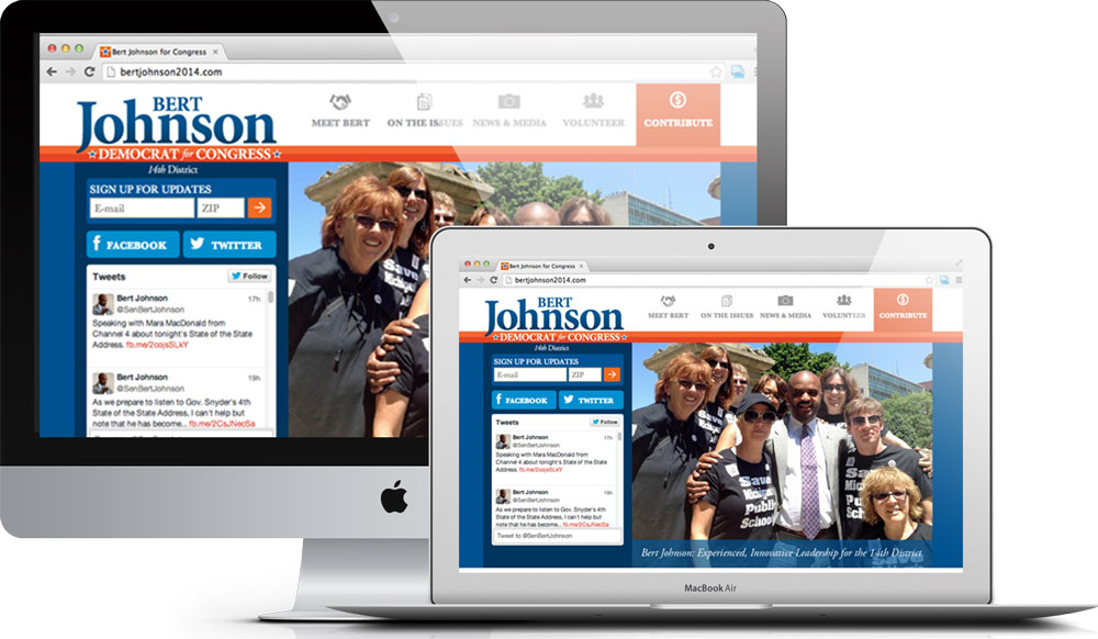 Site for Bert Johnson Campaign by Happening Interactive